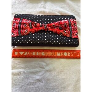 Hot Chocolate Design Rockabilly Zipper Wallet Polka Dot Bandana Bow NIB
